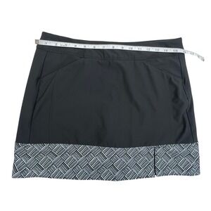 Adidas Golf Skort Athletic Skirt Geometric Print‎ Black Activewear Small